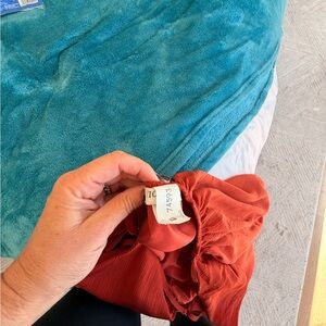 Rust Orange Pleated dress